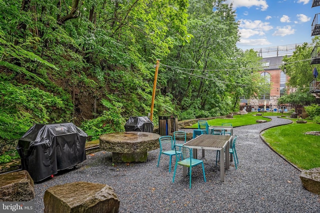 2007 Clipper Park Rd Unit 114, Baltimore, MD 21211 - view of patio featuring a fire pit and area for grilling
