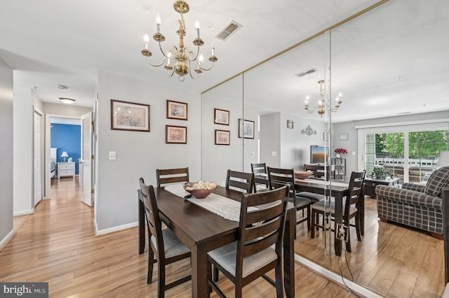 1402 Bonnett Pl Unit 131, Bel Air, MD 21015 - dining area with a chandelier, light wood-type flooring, and baseboards