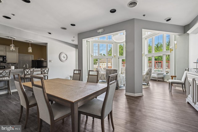 1402 Bonnett Pl Unit 131, Bel Air, MD 21015 - dining space with dark wood-style flooring, baseboards, and recessed lighting