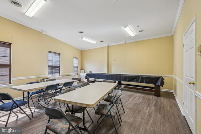 1402 Bonnett Pl Unit 131, Bel Air, MD 21015 - dining room featuring wood finished floors, crown molding, and baseboards