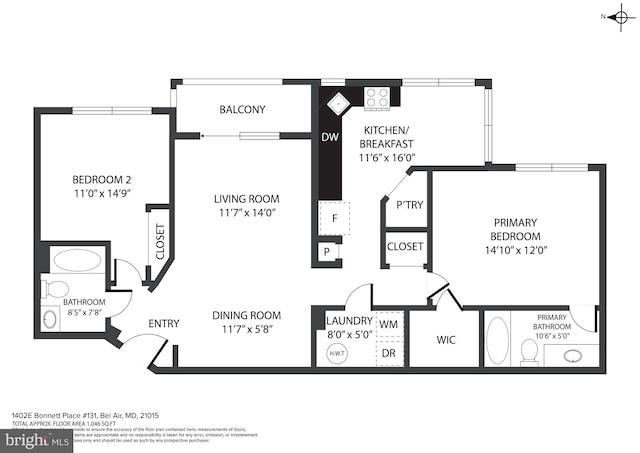1402 Bonnett Pl Unit 131, Bel Air, MD 21015 - room layout