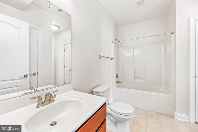 26635 Del Ibera Ct, Mechanicsville, MD 20659 - full bathroom featuring toilet, vanity, tile patterned floors, and shower / tub combination