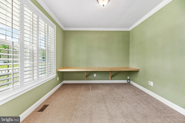 26635 Del Ibera Ct, Mechanicsville, MD 20659 - unfurnished office with carpet flooring, crown molding, and baseboards