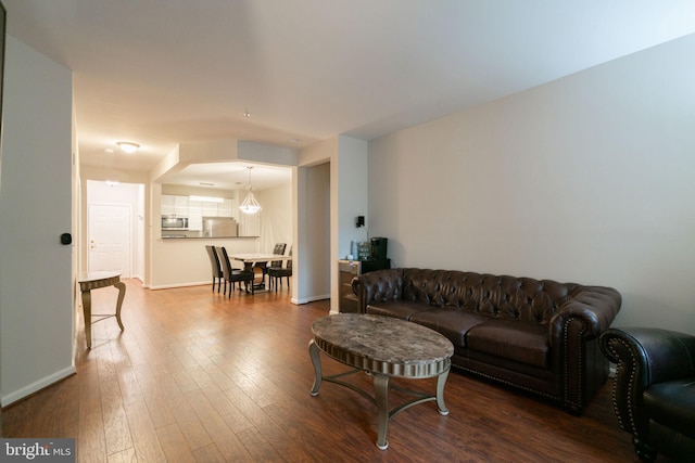 4320 Cannon Ridge Ct Unit 50, Fairfax, VA 22030 - living area with dark wood finished floors and baseboards
