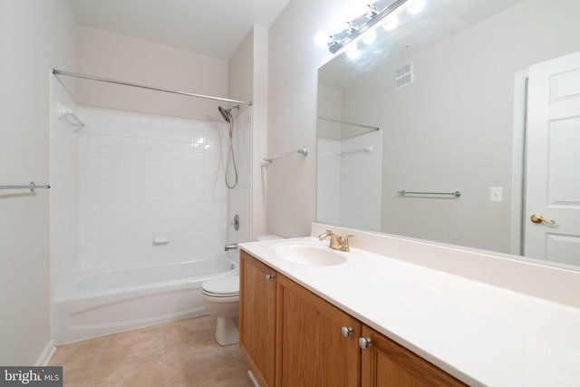 4320 Cannon Ridge Ct Unit 50, Fairfax, VA 22030 - bathroom with vanity, toilet, bathtub / shower combination, and tile patterned floors