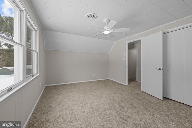 21830 Vaughn Rd, Georgetown, DE 19947 - bonus room with ceiling fan, carpet flooring, vaulted ceiling, and baseboards