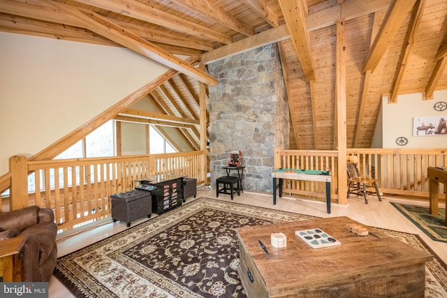532 Pine Grove Rd, Lonaconing, MD 21539 - living area featuring wooden ceiling and wood finished floors