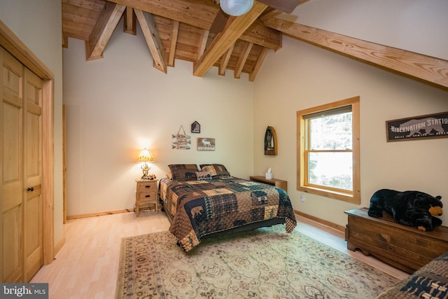 532 Pine Grove Rd, Lonaconing, MD 21539 - bedroom featuring light wood-style floors, baseboards, and a closet