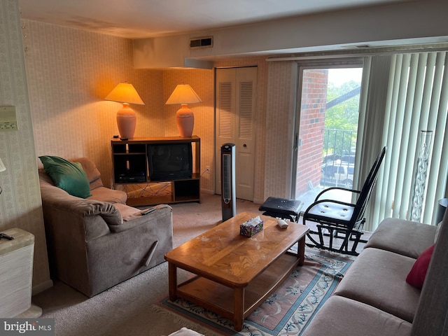 9 Dover Hall, Dover, DE 19904 - living area featuring wallpapered walls and carpet