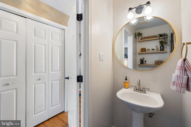 104 Braeburn Dr, Winchester, VA 22601 - bathroom featuring wood finished floors and a closet