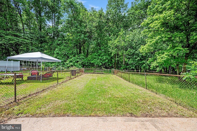 view of yard with a gazebo