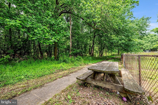 view of yard featuring fence