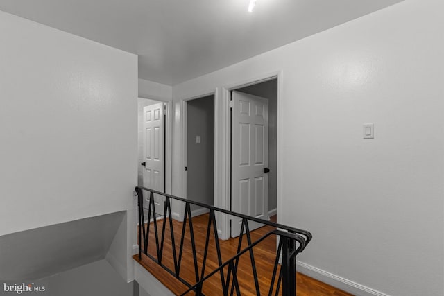 3583 Nottingham Ln, Philadelphia, PA 19114 - hallway featuring an upstairs landing, baseboards, and wood finished floors