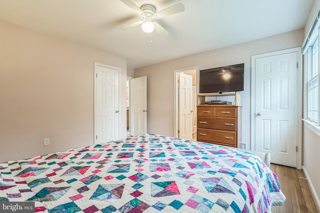 5 Kings House Ct, Silver Spring, MD 20905 - bedroom with wood finished floors and ceiling fan
