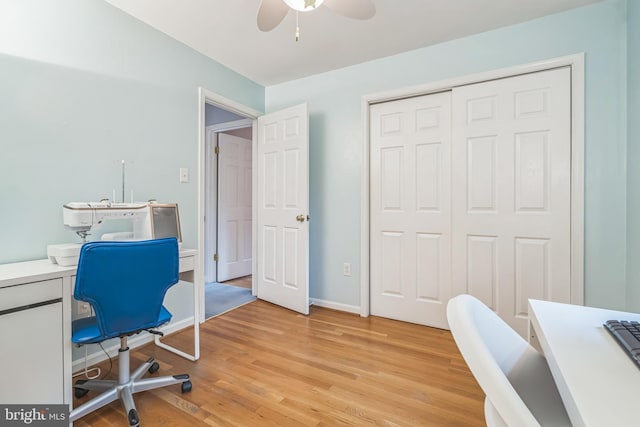 5 Kings House Ct, Silver Spring, MD 20905 - home office featuring a ceiling fan and light wood-type flooring