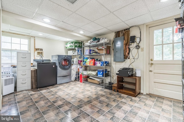 5 Kings House Ct, Silver Spring, MD 20905 - laundry room with electric panel, independent washer and dryer, and recessed lighting