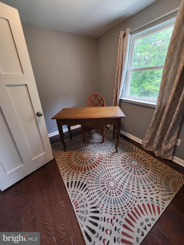 1211 Williamsville Rd, Houston, DE 19954 - office area featuring baseboards and wood finished floors