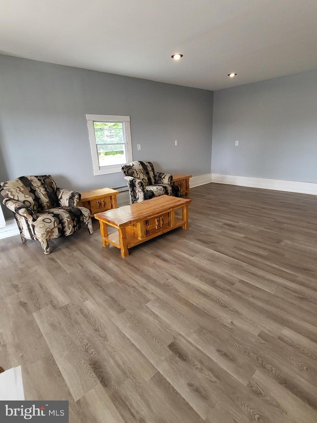 1211 Williamsville Rd, Houston, DE 19954 - living room featuring wood finished floors, recessed lighting, and baseboards