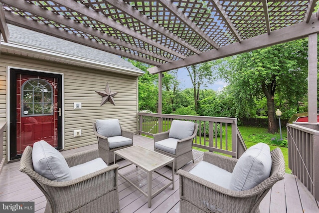 deck with a pergola
