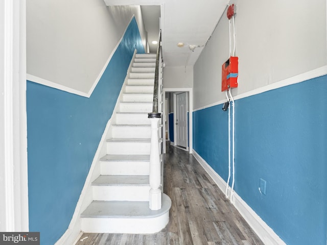 4951 W Thompson St, Philadelphia, PA 19131 - staircase with wood finished floors and baseboards