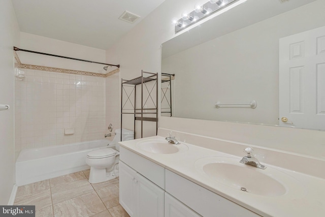 9310 Saffron Hill Ct, Manassas, VA 20110 - full bathroom featuring double vanity,  shower combination, and toilet