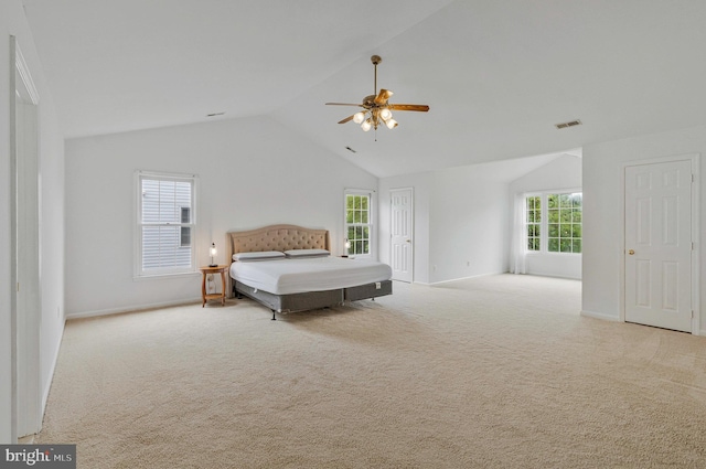 9310 Saffron Hill Ct, Manassas, VA 20110 - carpeted bedroom with lofted ceiling, ceiling fan, and baseboards