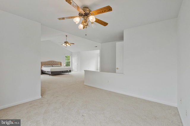 9310 Saffron Hill Ct, Manassas, VA 20110 - carpeted empty room with baseboards, ceiling fan, and vaulted ceiling