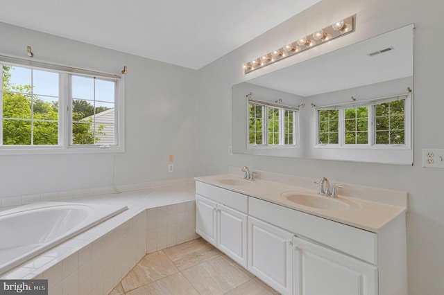 9310 Saffron Hill Ct, Manassas, VA 20110 - bathroom featuring a garden tub and double vanity