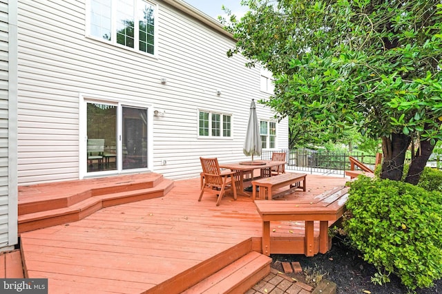 9310 Saffron Hill Ct, Manassas, VA 20110 - wooden terrace with outdoor dining space