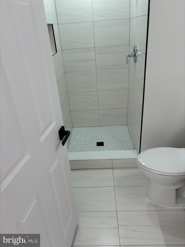 1853TOBIASDRIVESE Tobias Dr SE, Washington, DC 20020 - bathroom with a shower stall, toilet, and tile patterned flooring