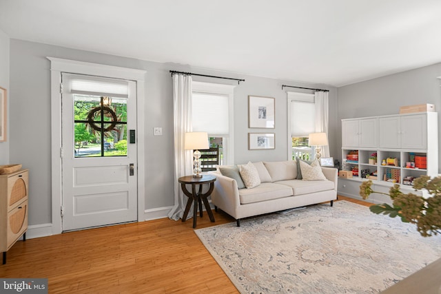 328 Avondale Ave, Haddonfield, NJ 08033 - living room featuring light wood finished floors and baseboards