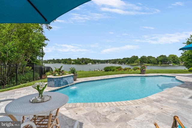 125 Oyster Pt, White Stone, VA 22578 - view of pool featuring a water view and a patio
