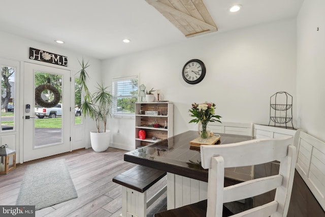 39 Village Ln, Levittown, PA 19054 - dining area with recessed lighting, wood finished floors, and baseboards