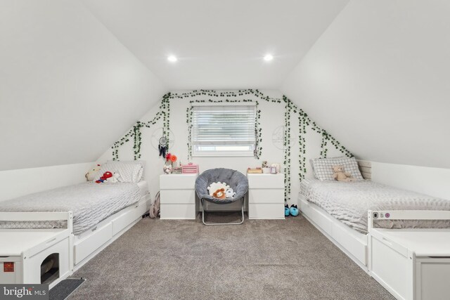 39 Village Ln, Levittown, PA 19054 - carpeted bedroom featuring lofted ceiling and recessed lighting