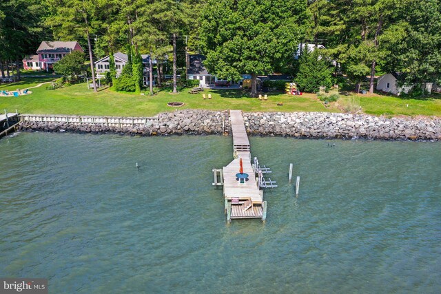 105 Bayview Ln, Hague, VA 22469 - dock with a water view and a yard