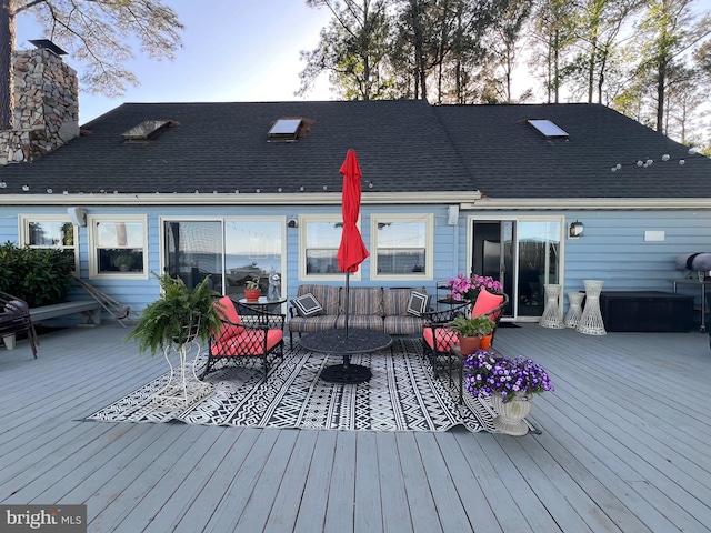 105 Bayview Ln, Hague, VA 22469 - wooden deck with outdoor dining space