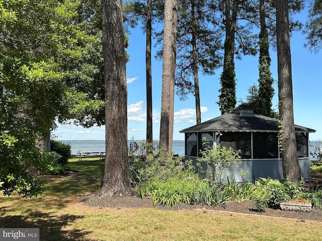 105 Bayview Ln, Hague, VA 22469 - view of yard featuring a water view and a gazebo