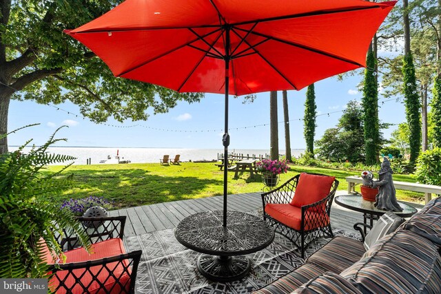 105 Bayview Ln, Hague, VA 22469 - view of patio with a deck with water view