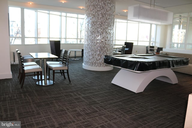 100 Harborview Dr Unit 513, Baltimore, MD 21230 - rec room featuring dark colored carpet, billiards, and baseboards