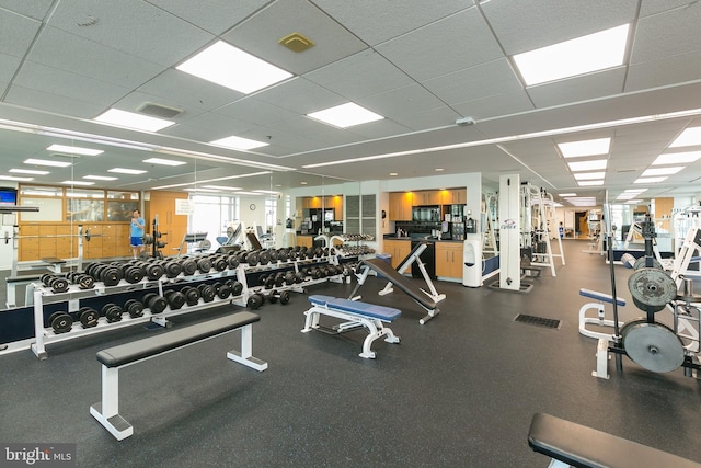 100 Harborview Dr Unit 513, Baltimore, MD 21230 - exercise room with a drop ceiling