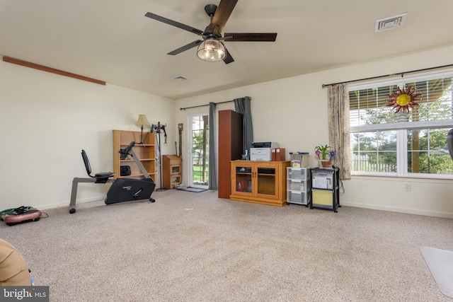 261 Osprey Ln, Hummelstown, PA 17036 - interior space featuring carpet, a ceiling fan, and baseboards