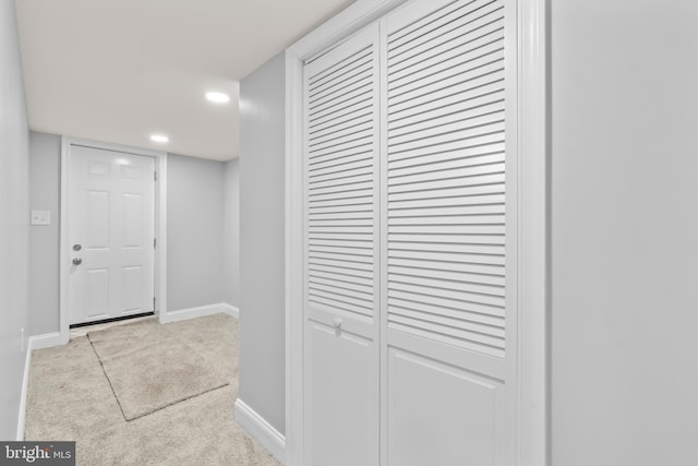 1505 N Pulaski St, Baltimore, MD 21217 - hallway featuring carpet floors, baseboards, and recessed lighting