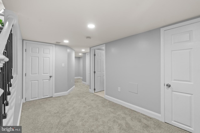 1505 N Pulaski St, Baltimore, MD 21217 - finished basement featuring carpet floors, recessed lighting, and baseboards