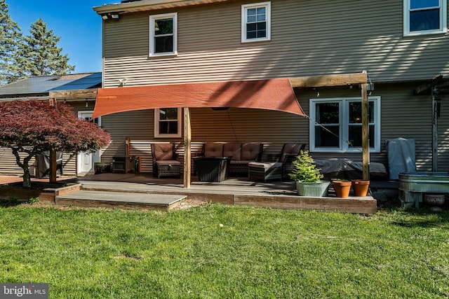 40 Hunters Run Rd, Honey Brook, PA 19344 - back of house with an outdoor hangout area, a lawn, and a patio