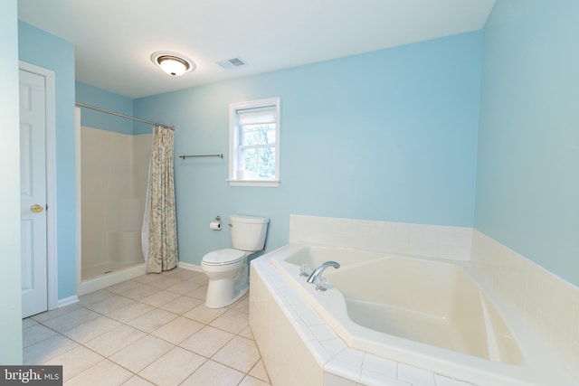 306 Canyon Rd, Winchester, VA 22602 - full bath featuring toilet, a garden tub, tile patterned floors, a stall shower, and baseboards