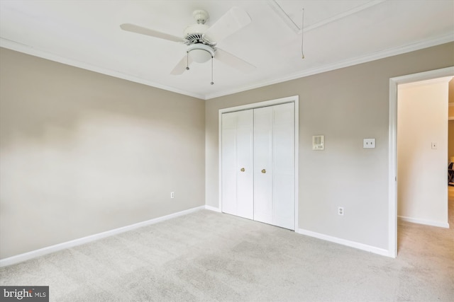 2032 Franklin Cluster Ct, Falls Church, VA 22043 - unfurnished bedroom featuring attic access, light carpet, baseboards, a closet, and crown molding