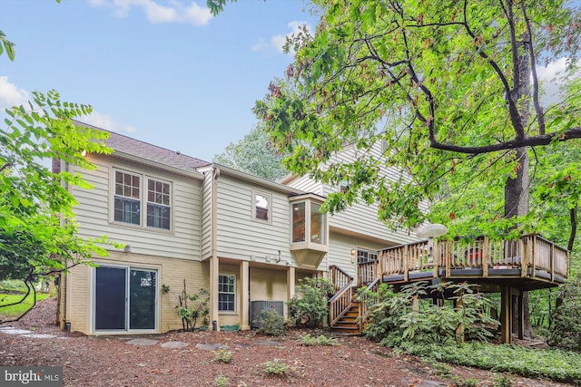 2032 Franklin Cluster Ct, Falls Church, VA 22043 - rear view of property with stairway and a wooden deck