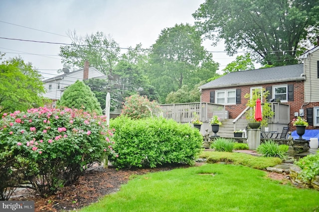 1909 Bloomingdale Ave, Lancaster, PA 17601 - view of green lawn featuring a deck