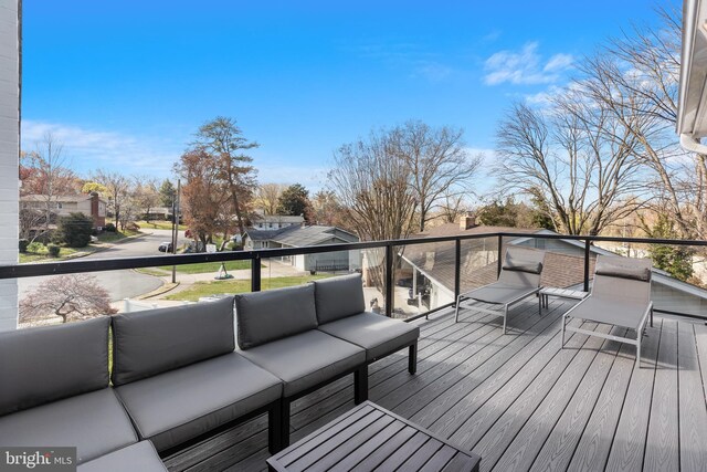 2100 S Pierce St, Arlington, VA 22202 - wooden deck featuring outdoor lounge area