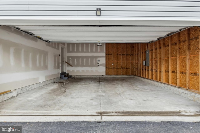 garage with electric panel